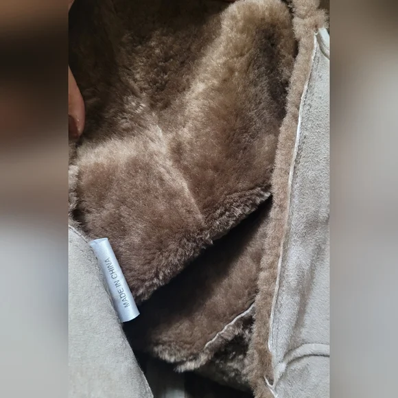 GUC VTG Pendleton Genuine Shearling Lamb Leather Vest Size Large Tan - Picture 12 of 13